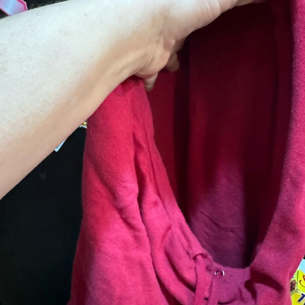 Nike L 5/$15 XL 1X 2x too Hoodie cowl Red Kangaroo Pocket Sweatshirt DISTRESSED - Picture 9 of 10